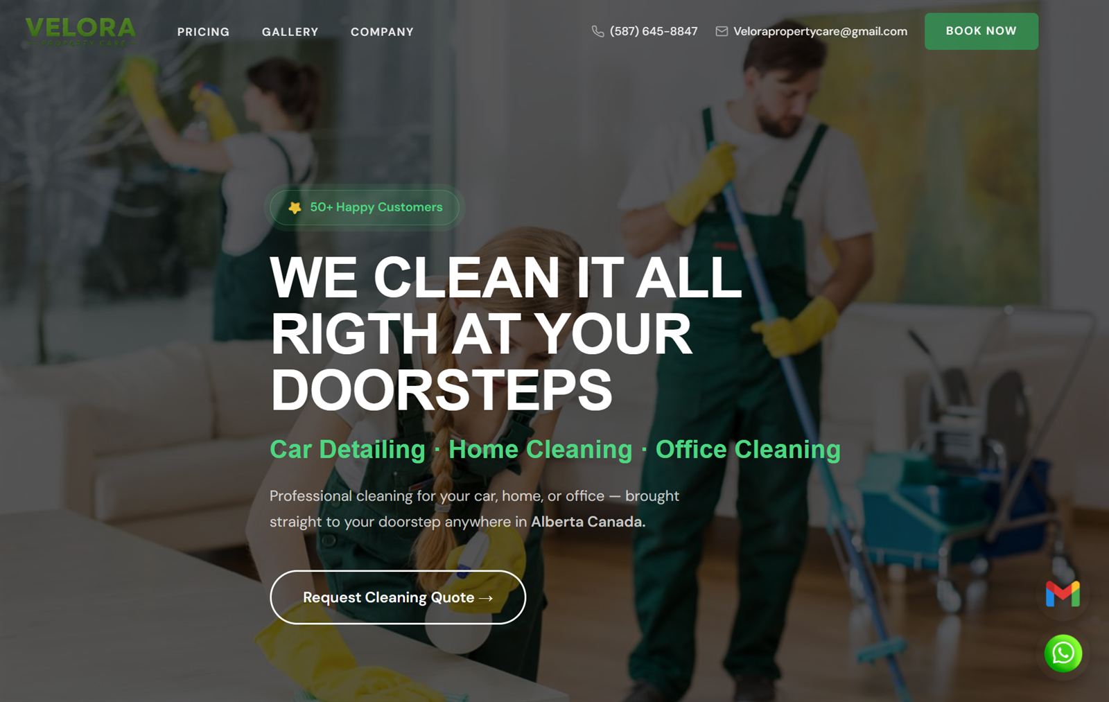 VELORA PROPERTY CARE website